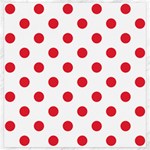 Polka Dots - Alizarin Red on White Canvas 20  x 20 