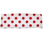 Polka Dots - Alizarin Red on White Body Pillow Case (Dakimakura) (One Side)