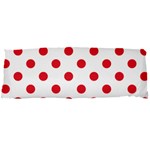 Polka Dots - Alizarin Red on White Body Pillow Case Dakimakura (Two Sides)