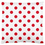 Polka Dots - Alizarin Red on White Standard Flano Cushion Case (Two Sides)
