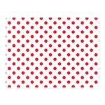Polka Dots - Alizarin Red on White Double Sided Flano Blanket (Mini)