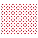 Polka Dots - Alizarin Red on White Double Sided Flano Blanket (Small)