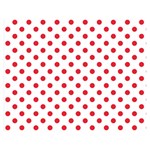 Polka Dots - Alizarin Red on White Double Sided Flano Blanket (Medium)
