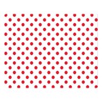 Polka Dots - Alizarin Red on White Double Sided Flano Blanket (Large)