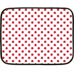 Polka Dots - Alizarin Red on White Fleece Blanket (Mini)