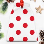 Polka Dots - Alizarin Red on White Ornament (Bell)