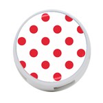 Polka Dots - Alizarin Red on White 4-Port USB Hub (Two Sides)