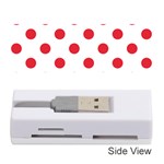 Polka Dots - Alizarin Red on White Memory Card Reader (Stick)