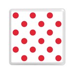 Polka Dots - Alizarin Red on White Memory Card Reader with Storage (Square)