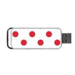 Polka Dots - Alizarin Red on White Portable USB Flash (Two Sides)