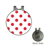 Polka Dots - Alizarin Red on White Golf Ball Marker Hat Clip