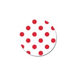 Polka Dots - Alizarin Red on White Golf Ball Marker (10 pack)