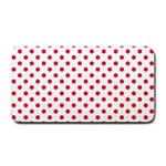 Polka Dots - Alizarin Red on White Medium Bar Mat
