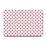 Polka Dots - Alizarin Red on White Small Doormat