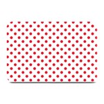 Polka Dots - Alizarin Red on White Plate Mat