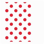Polka Dots - Alizarin Red on White Large Garden Flag (Two Sides)