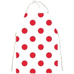 Polka Dots - Alizarin Red on White Full Print Apron