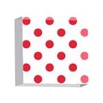 Polka Dots - Alizarin Red on White 4 x 4  Acrylic Photo Block