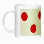 Polka Dots - Alizarin Red on White Night Luminous Mug