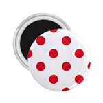 Polka Dots - Alizarin Red on White 2.25  Magnet