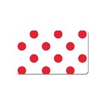 Polka Dots - Alizarin Red on White Magnet (Name Card)