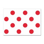 Polka Dots - Alizarin Red on White Sticker A4 (10 pack)