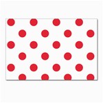 Polka Dots - Alizarin Red on White Postcard 4 x 6  (Pkg of 10)