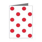 Polka Dots - Alizarin Red on White Mini Greeting Card