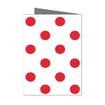 Polka Dots - Alizarin Red on White Mini Greeting Cards (Pkg of 8)