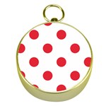 Polka Dots - Alizarin Red on White Gold Compass