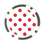 Polka Dots - Alizarin Red on White Poker Chip Card Guard (10 pack)
