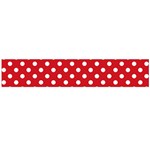 Polka Dots - White on Fire Engine Red Flano Scarf (Large)