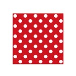 Polka Dots - White on Fire Engine Red Satin Bandana Scarf