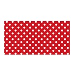 Polka Dots - White on Fire Engine Red Satin Wrap