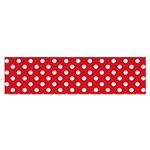 Polka Dots - White on Fire Engine Red Satin Scarf (Oblong)