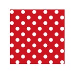 Polka Dots - White on Fire Engine Red Small Satin Scarf  (Square)
