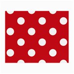 Polka Dots - White on Fire Engine Red Small Glasses Cloth (2 Sides)