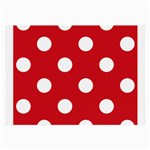 Polka Dots - White on Fire Engine Red Large Glasses Cloth (2 Sides)