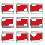 Polka Dots - White on Fire Engine Red 9mm Italian Charm (9 pack)