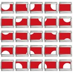 Polka Dots - White on Fire Engine Red 9mm Italian Charm (25 pack)