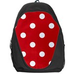 Polka Dots - White on Fire Engine Red Backpack Bag