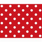 Polka Dots - White on Fire Engine Red Collage 8  x 10 