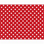 Polka Dots - White on Fire Engine Red Collage 11  x 14 