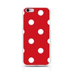 Polka Dots - White on Fire Engine Red Apple iPhone 6/6S Silicone Case (Transparent)