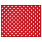 Polka Dots - White on Fire Engine Red Double Sided Flano Blanket (Medium)