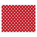 Polka Dots - White on Fire Engine Red Double Sided Flano Blanket (Large)