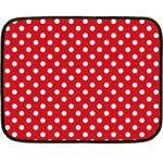 Polka Dots - White on Fire Engine Red Fleece Blanket (Mini)