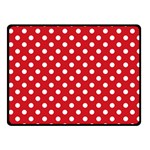 Polka Dots - White on Fire Engine Red Fleece Blanket (Small) (One Side)