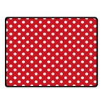 Polka Dots - White on Fire Engine Red Double Sided Fleece Blanket (Small) (Two Sides)