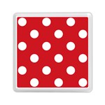 Polka Dots - White on Fire Engine Red Memory Card Reader with Storage (Square)